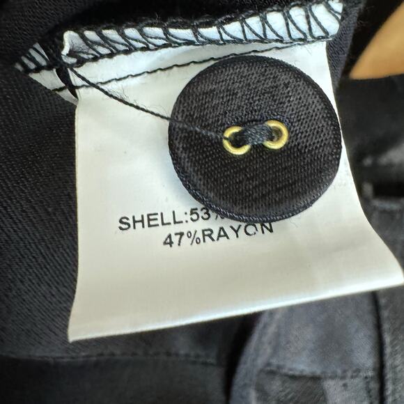 DISSH Simone Black Straight Satin Pleated  Front Pants Sz 4 Minimalist New - Picture 11 of 12